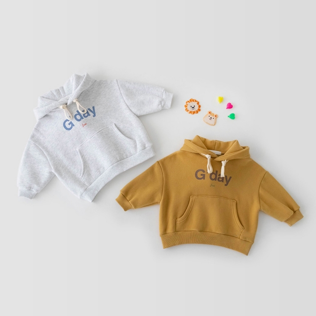 Baby Unisex Letter Print Hoodie In Spring Wholesale