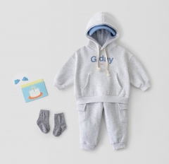 Baby Unisex Letter Print Hoodie In Spring Wholesale
