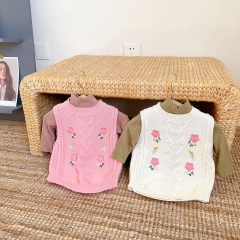 Baby Girl Embroidery Stylish Sleeveless Vest In Spring & Autumn Wholesale