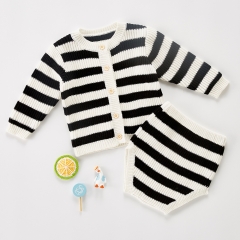Baby Boy Stripped Hoodie Knitwear Outfit Wholesale
