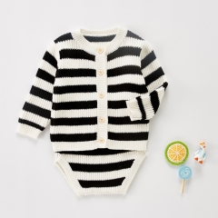 Baby Boy Stripped Hoodie Knitwear Outfit Wholesale