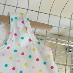 Baby Girl Dot Print Sleeveless Dress Romper Wholesale