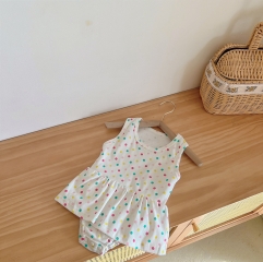 Baby Girl Dot Print Sleeveless Dress Romper Wholesale