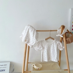 Baby Girl Short Sleeve Top Combo Short Pants Floral Print Sets Wholesale