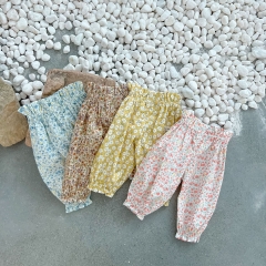 Baby Girl Floral Print Long Pants Summer Outfit Wearing Wholesale