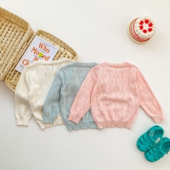 Baby Girl 3 Colors Knitting Air-condition Coat In Summer Wholesale