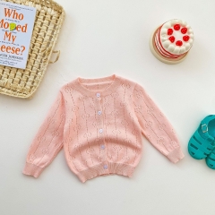 Baby Girl 3 Colors Knitting Air-condition Coat In Summer Wholesale