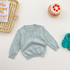 Baby Girl 3 Colors Knitting Air-condition Coat In Summer Wholesale