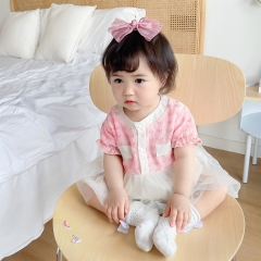 Baby Girl Embroidered Mesh Sweet Round-collar Dress Wholesale