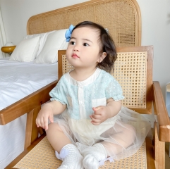 Baby Girl Embroidered Mesh Sweet Round-collar Dress Wholesale