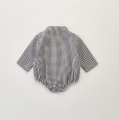 Baby Boy Grid Long-sleeve Autumn Romper Wholesale