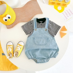 2022 Baby Boy Pocket Front Cowboy Overalls In Summer Wholesale
