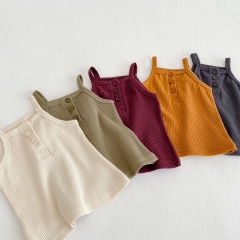 Baby Unisex Waffle Top Combo Short Pants Solid Sets Wholesale