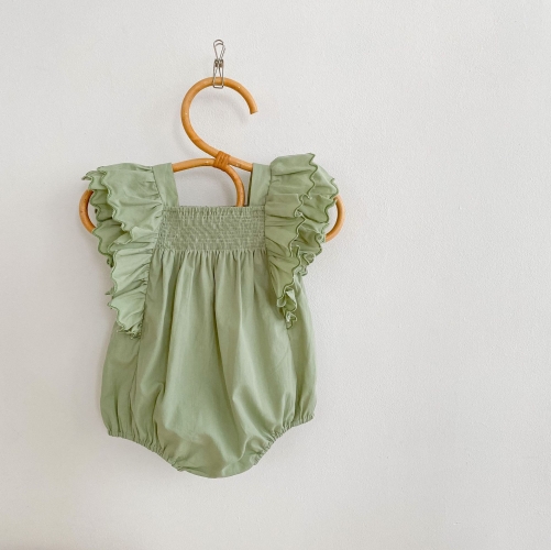 2022 Ins Baby Girl Flutter Sleeve Comfy Romper In Summer Wearing Wholesale