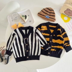 Ins Baby Boy Zebra Pattern Cardigan Autumn Wholesale