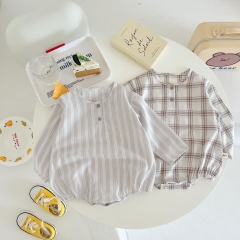 2022 New Arrival Baby Boy Grid Long-sleeved In Autumn Wholesale
