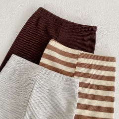 Baby Girl Round Collar Top Combo Long Pants In Sets Autumn Wearing Pajamas Sets Wholesale