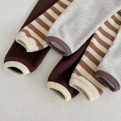 Baby Girl Round Collar Top Combo Long Pants In Sets Autumn Wearing Pajamas Sets Wholesale