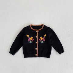 Baby Girl Fruit Embroidery Knitting Cardigan Wholesale