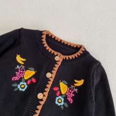Baby Girl Fruit Embroidery Knitting Cardigan Wholesale