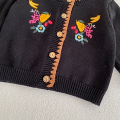 Baby Girl Fruit Embroidery Knitting Cardigan Wholesale