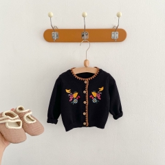 Baby Girl Fruit Embroidery Knitting Cardigan Wholesale