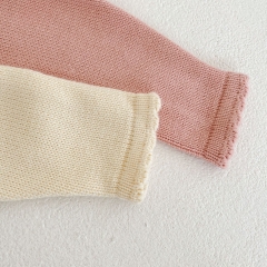 Baby Girl Hollow-out Pattern Round Collar Knitting Cardigan Wholesale