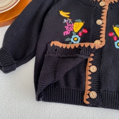 Baby Girl Fruit Embroidery Knitting Cardigan Wholesale