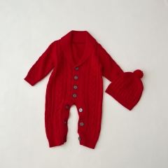 Infant Baby Unisex Knitting Jumpsuit Combo Hat In Sets Wholesale