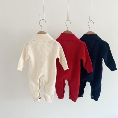 Infant Baby Unisex Knitting Jumpsuit Combo Hat In Sets Wholesale