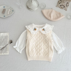 Infant Baby Unisex Knitting Vest Combo Long-sleeved T-shirt In Sets Wholesale