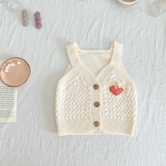 Infant Baby Girl Love Knitting Vest Wholesale