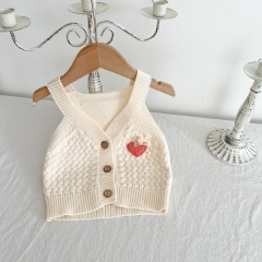 Infant Baby Girl Love Knitting Vest Wholesale