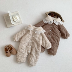 Infant Baby Girls Winter Velvet-in Romper Coat Wholesale