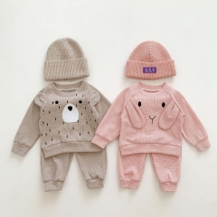 Infant Baby Unisex Cartoon Pattern Long-sleeved Top Combo Long Pants In Sets Wholesale