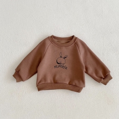 Infant Baby Unisex Lovely Cartoon Rabbit Velvet-in Top Combo Pants In Winter Wholesale