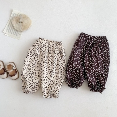 Infant Baby Girl Little Floral Print Velvet-in Pants In Winter Wholesale