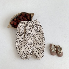 Infant Baby Girl Little Floral Print Velvet-in Pants In Winter Wholesale