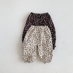 Infant Baby Girl Little Floral Print Velvet-in Pants In Winter Wholesale