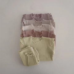Infant Baby Girls & Boys Long Sleeve Top & Shorts In Spring Auutmn Winter Home Wear Sets With Headband Wholesale