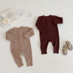 Infant Baby Boys Solid Button Front Long Jumpsuit Wholesale