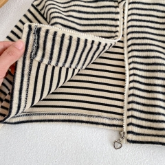 2023 Spring Strips Hoodie Coat Wholesale