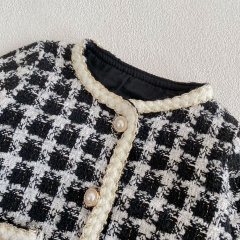 2023 New Arrival Tweed Plaid Coat Combo Short Pants In Sets Wholesale
