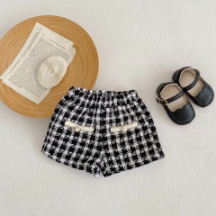 2023 New Arrival Tweed Plaid Coat Combo Short Pants In Sets Wholesale