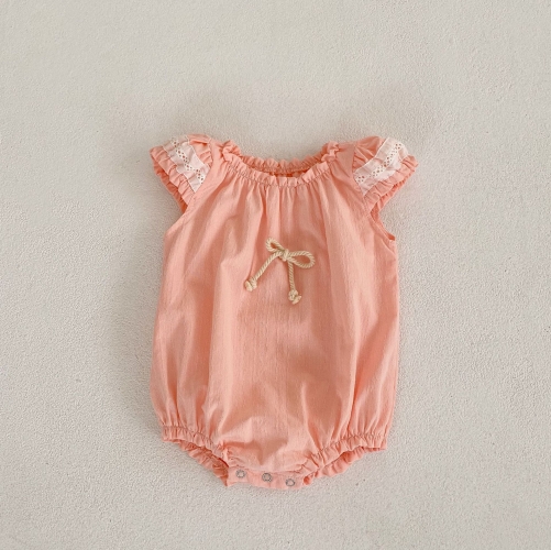 Infant Baby Girl Solid Color Court Style Cute Onesies Bodysuit Wholesale