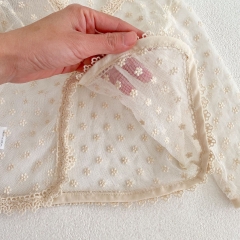 Infant Girl Flower Embroidered Pattern Mesh Thin Style Coat Wholesale