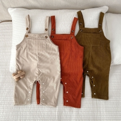 Infant Baby 3pcs Solid Color Strap Design Overalls Pants For Sale Wholesale