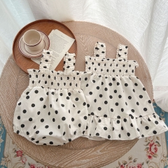 Infant Baby Girl Polka Dot Graphic Sleeveless Summer Onesie And Dress Wholesale