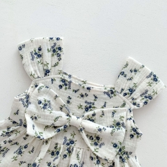 Infant Baby Girl Floral Graphic Sling Tops With Loose Shorts Sets Wholesale