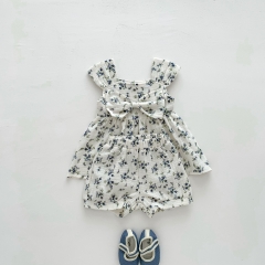 Infant Baby Girl Floral Graphic Sling Tops With Loose Shorts Sets Wholesale